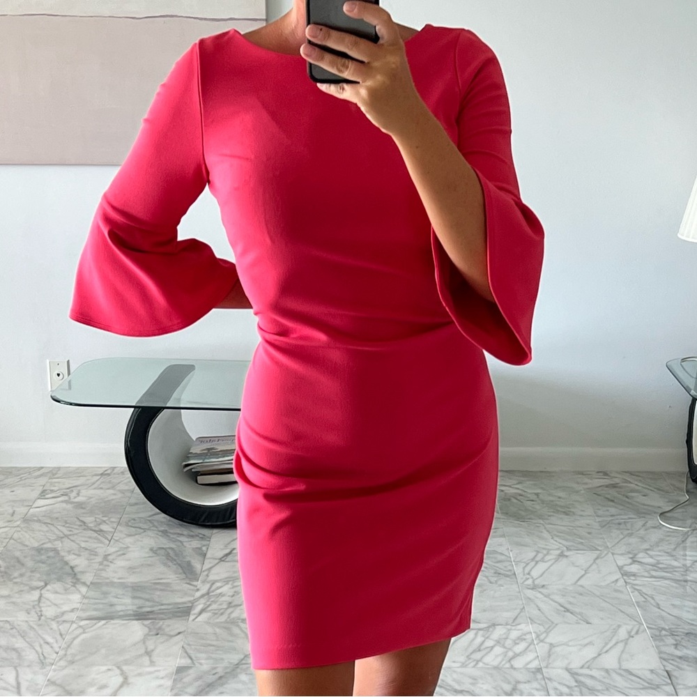 Calvin Klein Fuchsia Bell-Sleeve Sheath Dress
